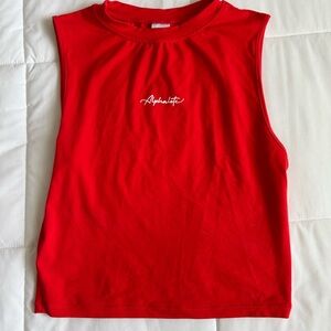 red Alphalete cropped tank